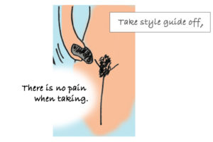Take style guide off,There is no pain when taking.